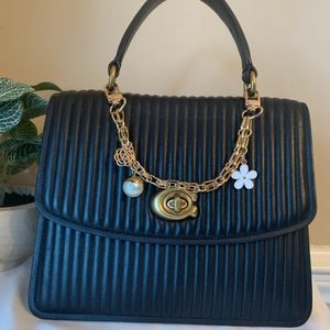 Bag charm floral accessories clip on purse necklace handbag